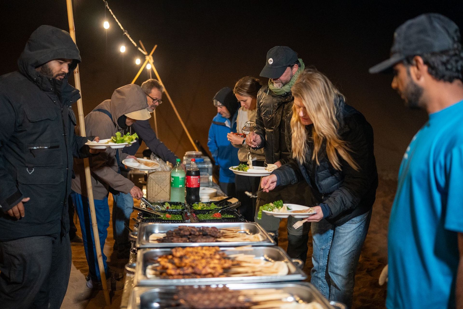 BBQ dinner at Al Quaa camp